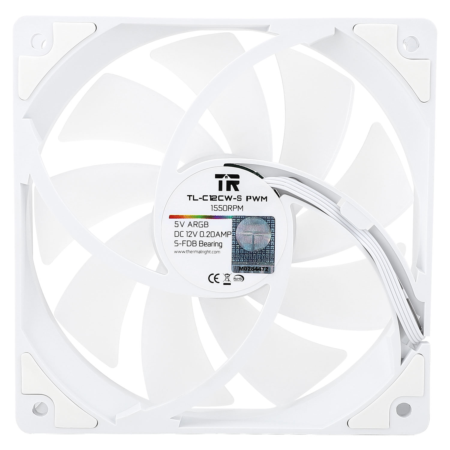 Thermalright C12CW-S ARGB 120mm Fan 3 Pack - White Thermalright C12CW-S ARGB 120mm Fan 3 Pack - White